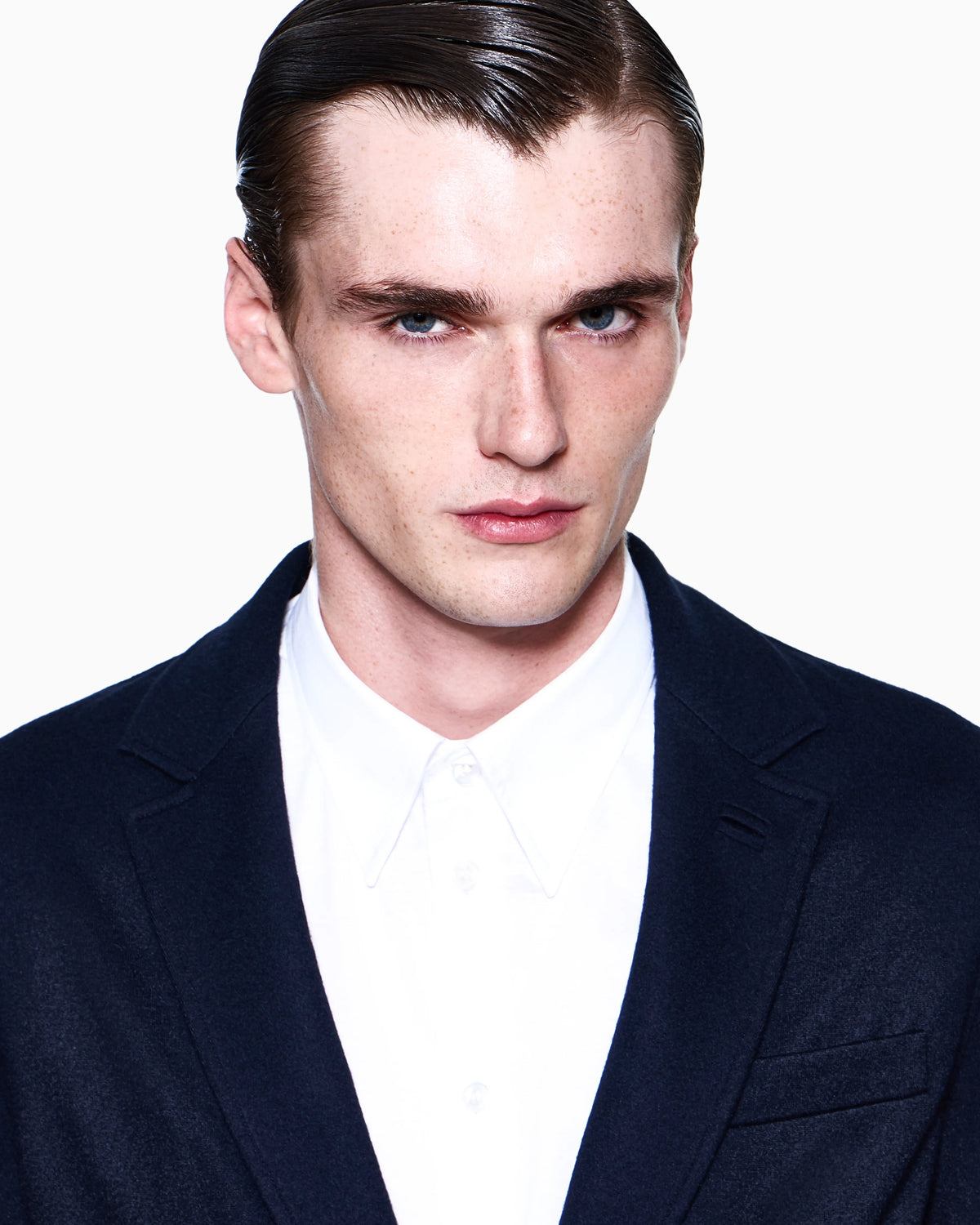 Cotton shirt in slim-fit jersey with classic collar Icon