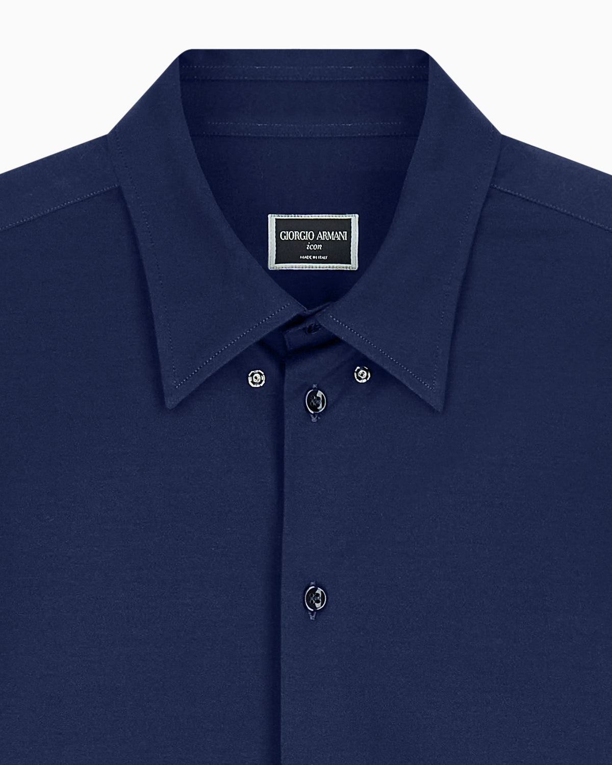 Cotton shirt in slim-fit jersey with classic collar Icon