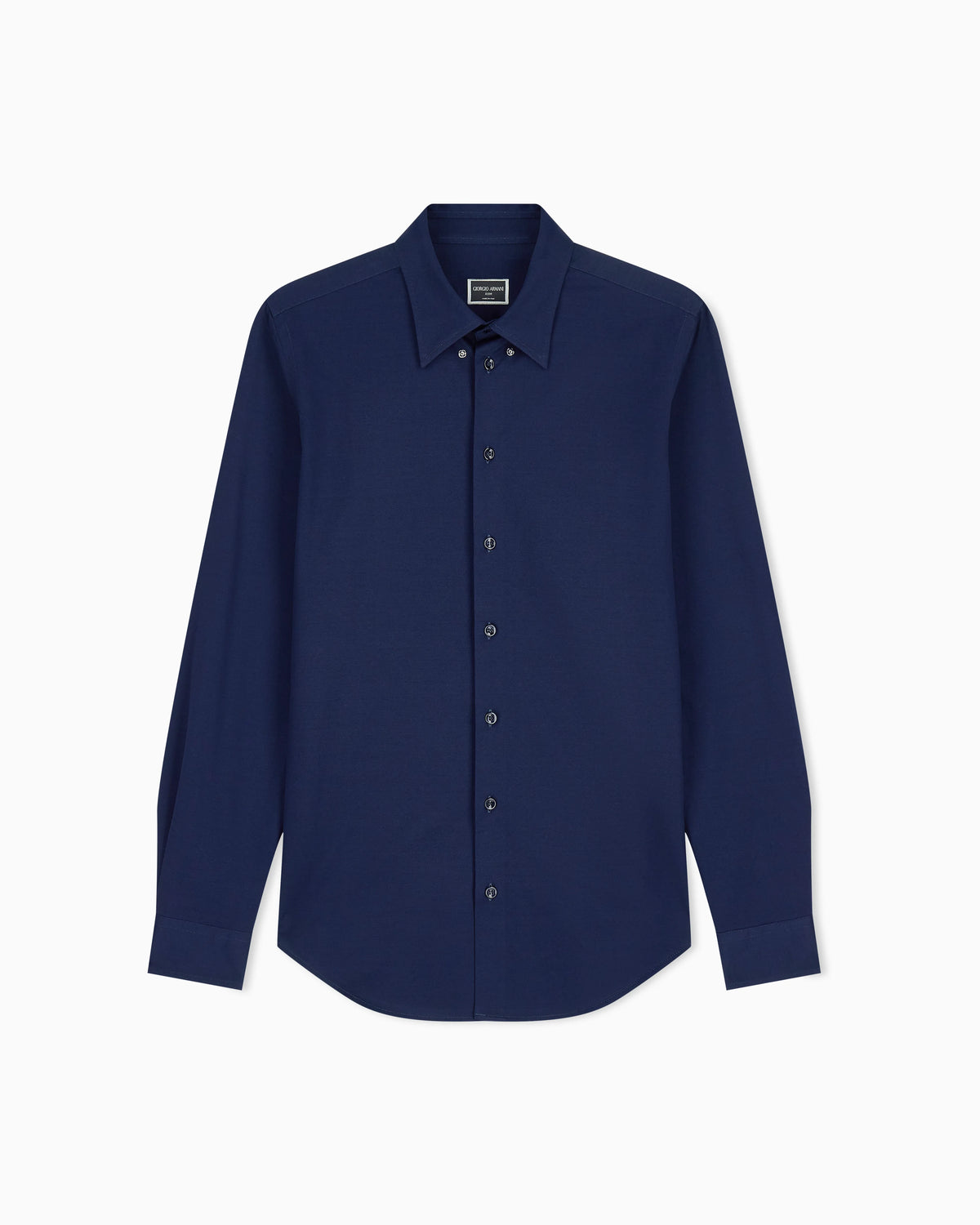 Cotton shirt in slim-fit jersey with classic collar Icon
