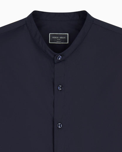 Stretch shirt in cotton with a mandarin collar Icon