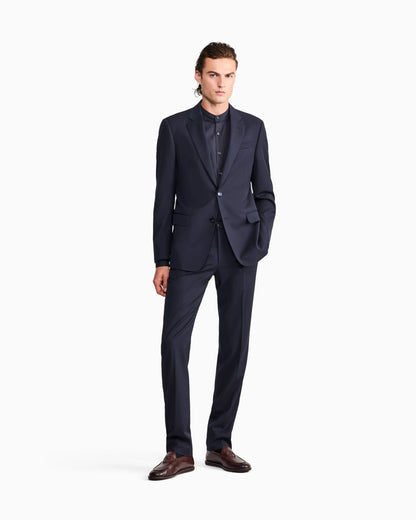Stretch shirt in cotton with a mandarin collar Icon
