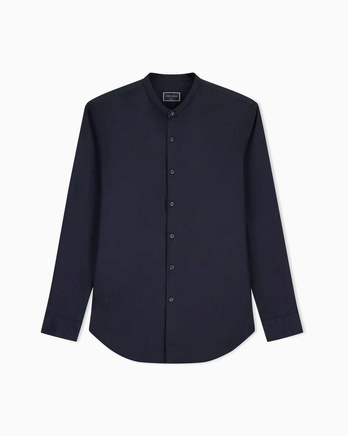 Stretch shirt in cotton with a mandarin collar Icon