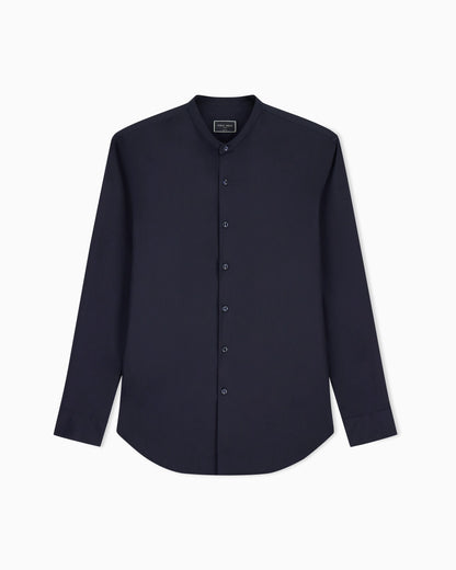 Stretch shirt in cotton with a mandarin collar Icon