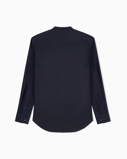 Stretch shirt in cotton with a mandarin collar Icon