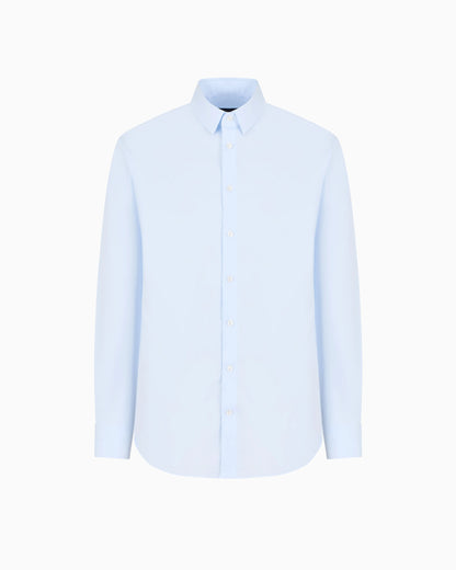 Button-down shirt in fluid stretch fabric