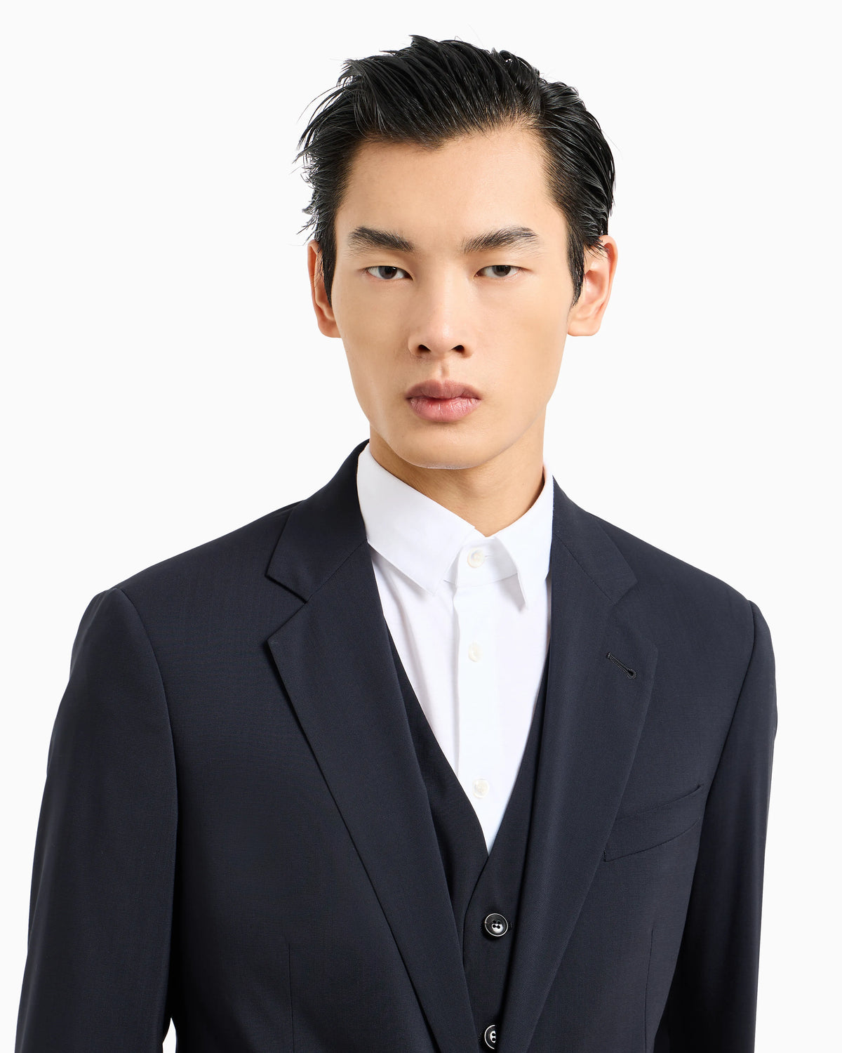 Virgin single-breasted jacket with peak lapels