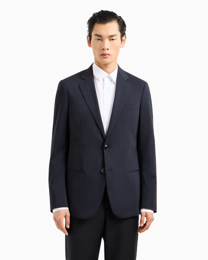 Virgin single-breasted jacket with peak lapels