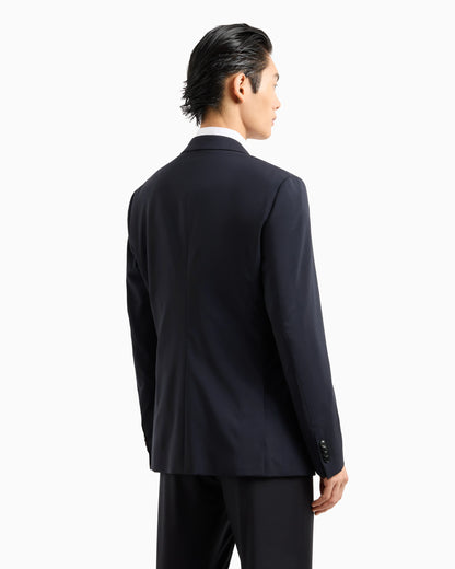 Virgin single-breasted jacket with peak lapels