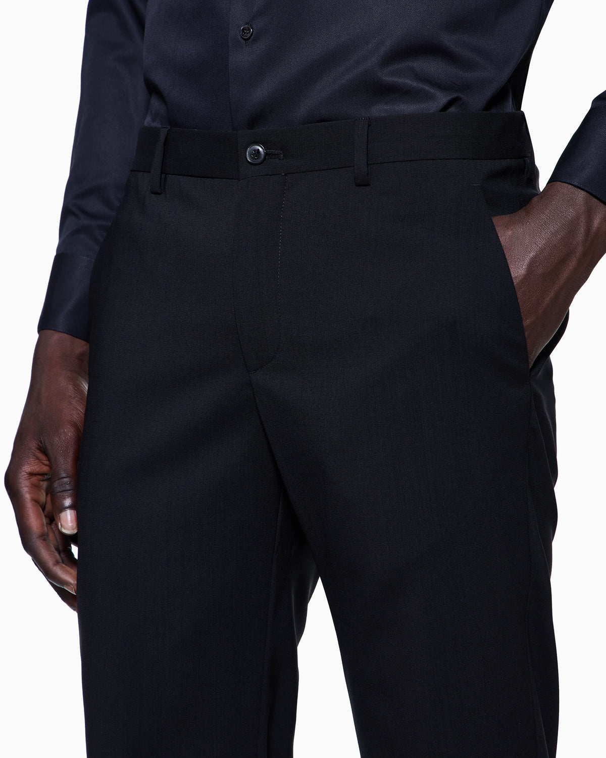 Straight leg trousers in virgin wool