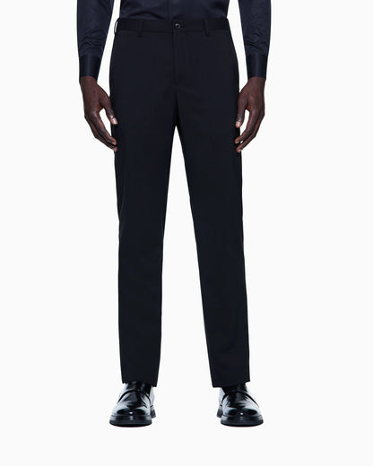 Straight leg trousers in virgin wool