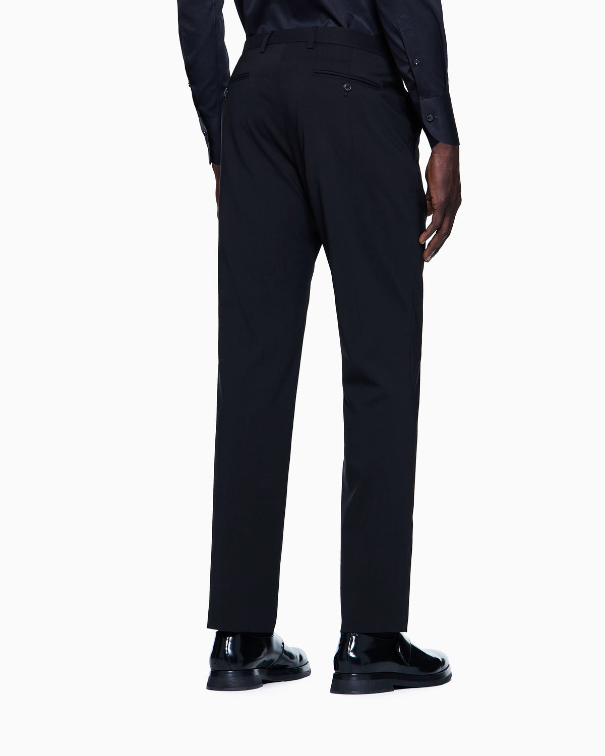 Straight leg trousers in virgin wool