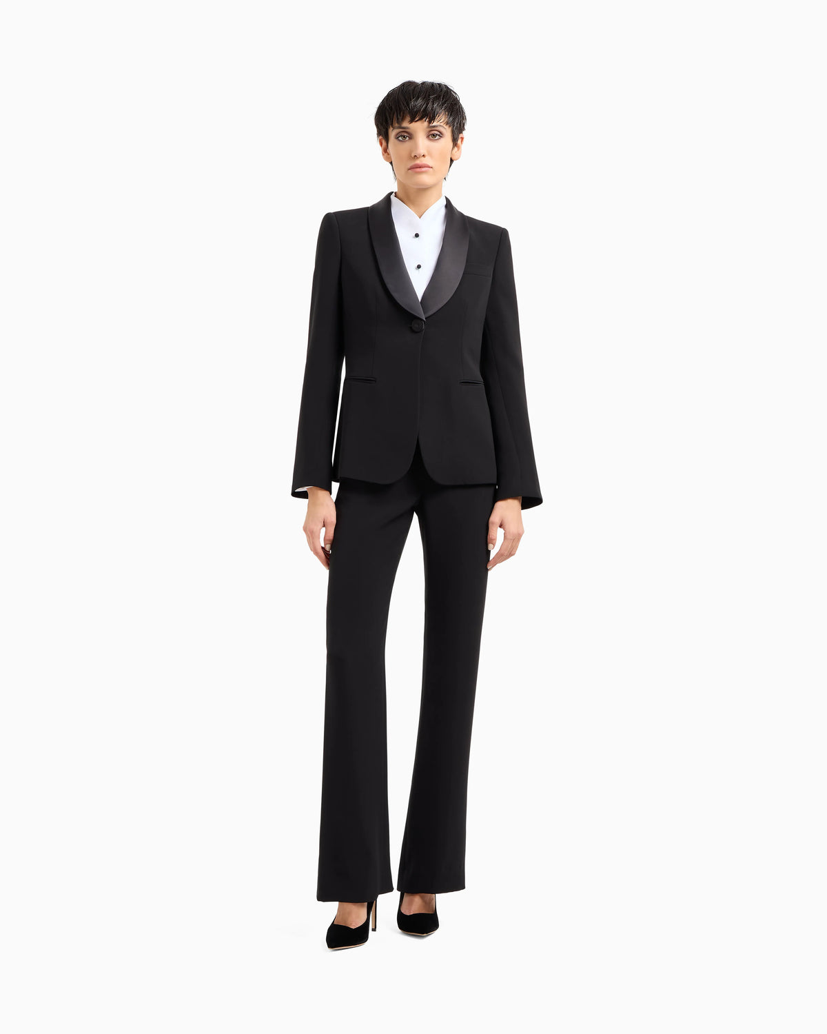 Pure silk crêpe tuxedo