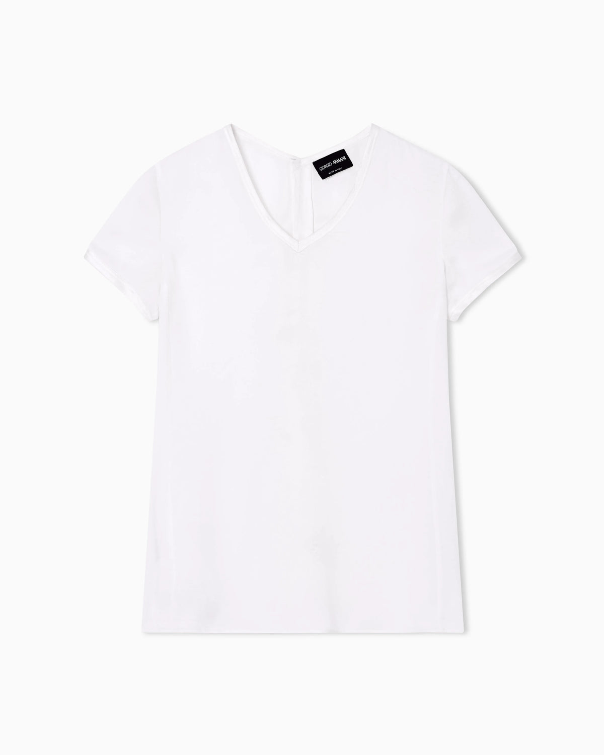 Silk charmeuse blouse with V neckline