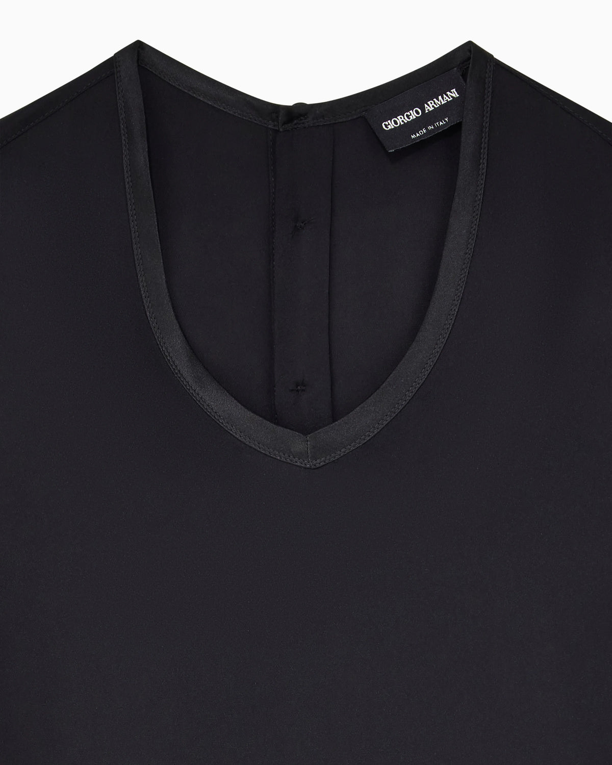 Silk charmeuse blouse with V neckline