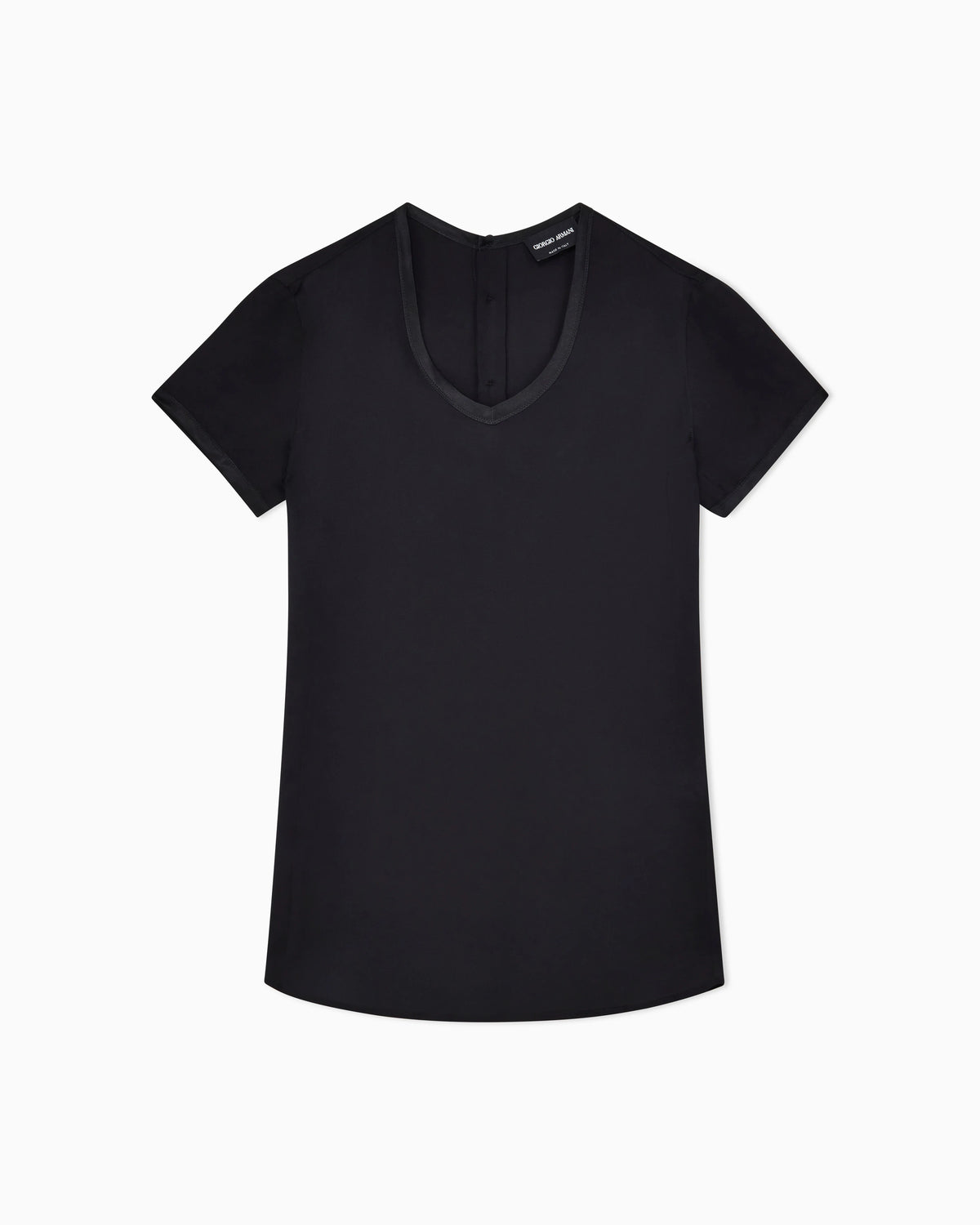 Silk charmeuse blouse with V neckline
