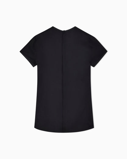 Silk charmeuse blouse with V neckline