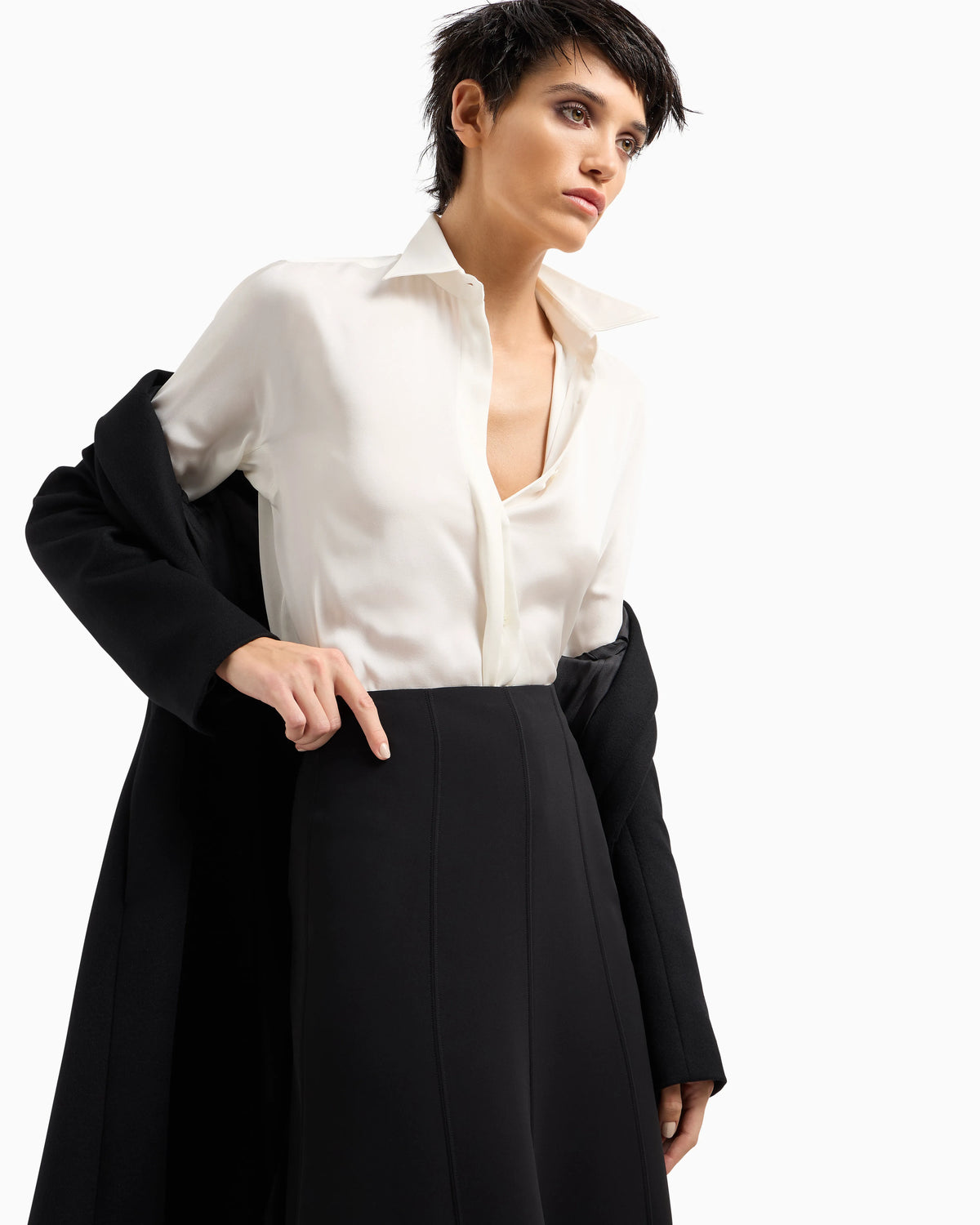 Pure silk charmeuse shirt