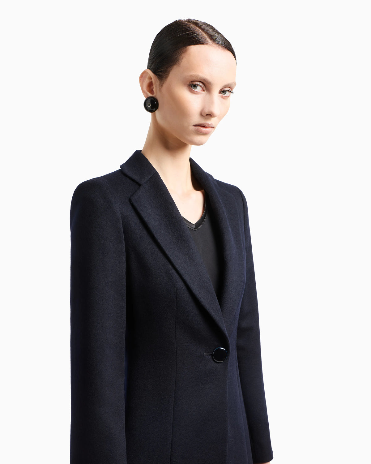 Pure cashmere single-breasted coat