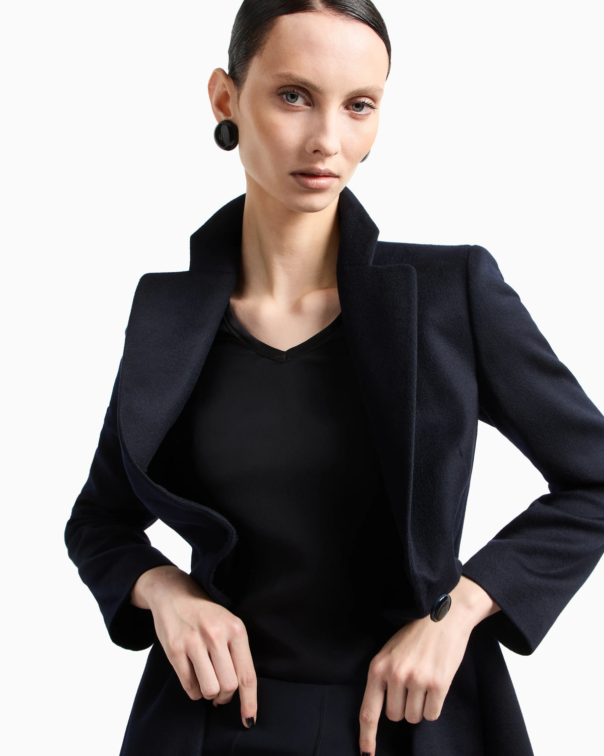 Pure cashmere single-breasted coat