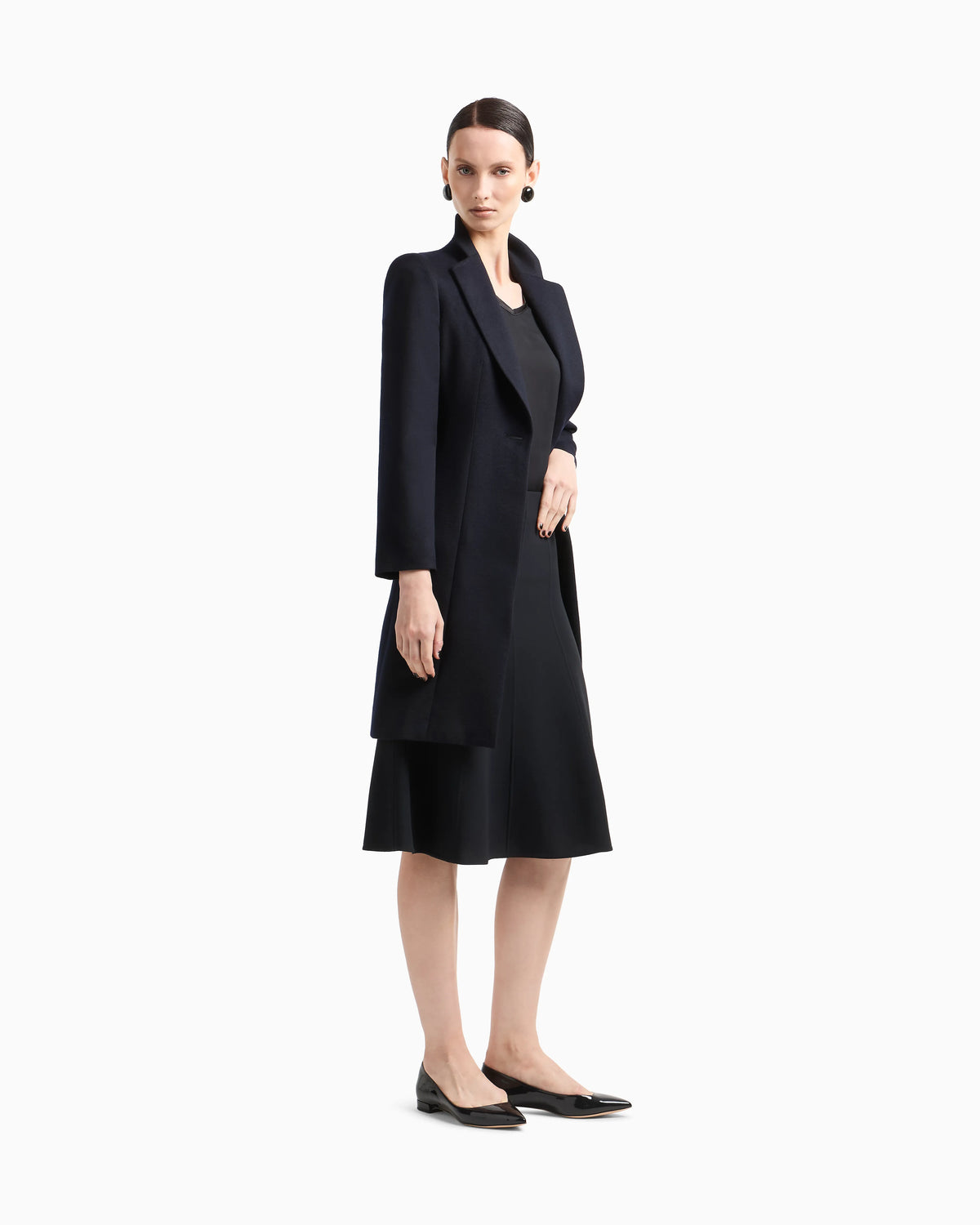 Pure cashmere single-breasted coat