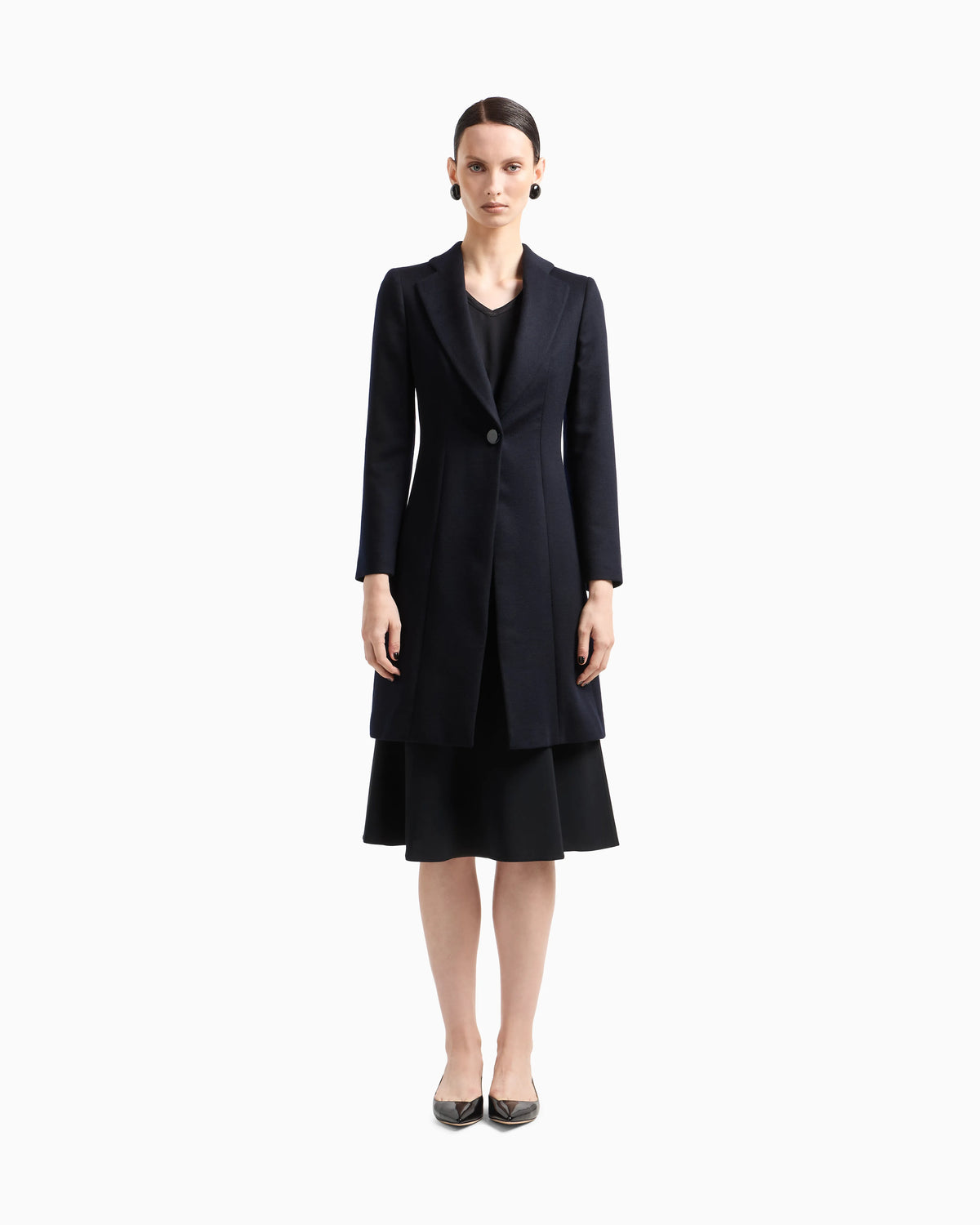 Pure cashmere single-breasted coat