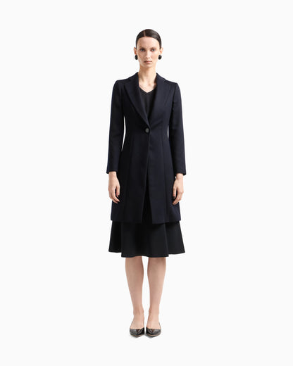 Pure cashmere single-breasted coat