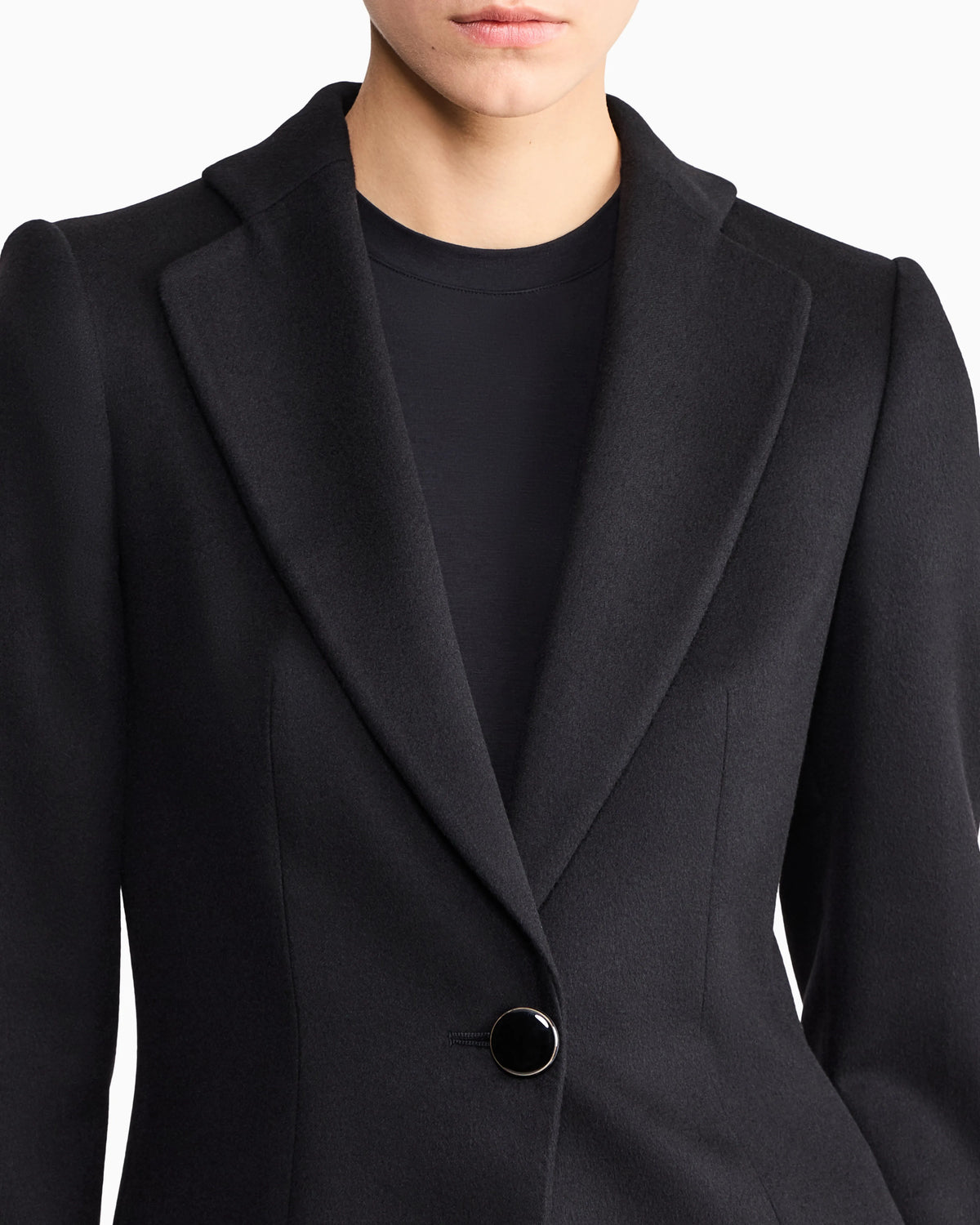 Pure cashmere single-breasted coat