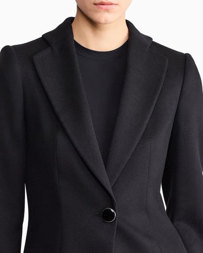 Pure cashmere single-breasted coat