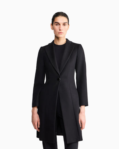 Pure cashmere single-breasted coat