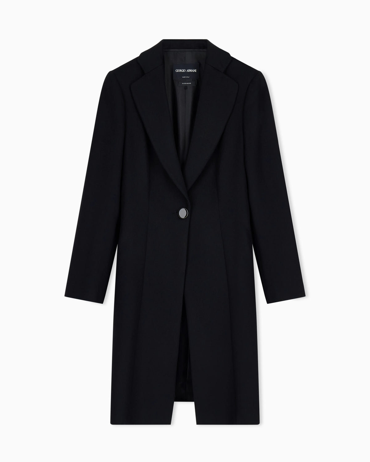 Pure cashmere single-breasted coat