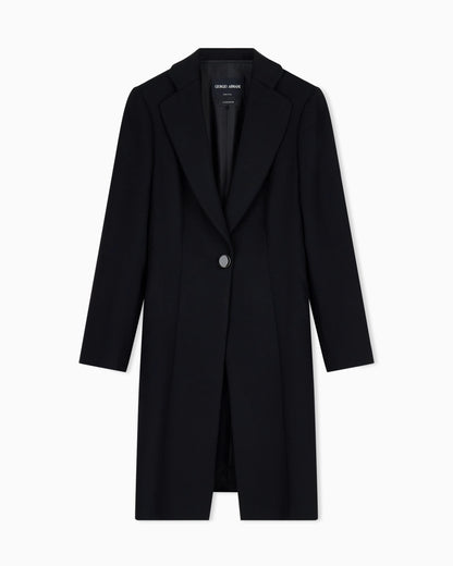 Pure cashmere single-breasted coat