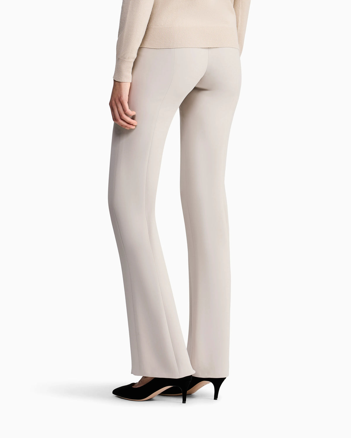 Wide leg pure silk trousers with pleats