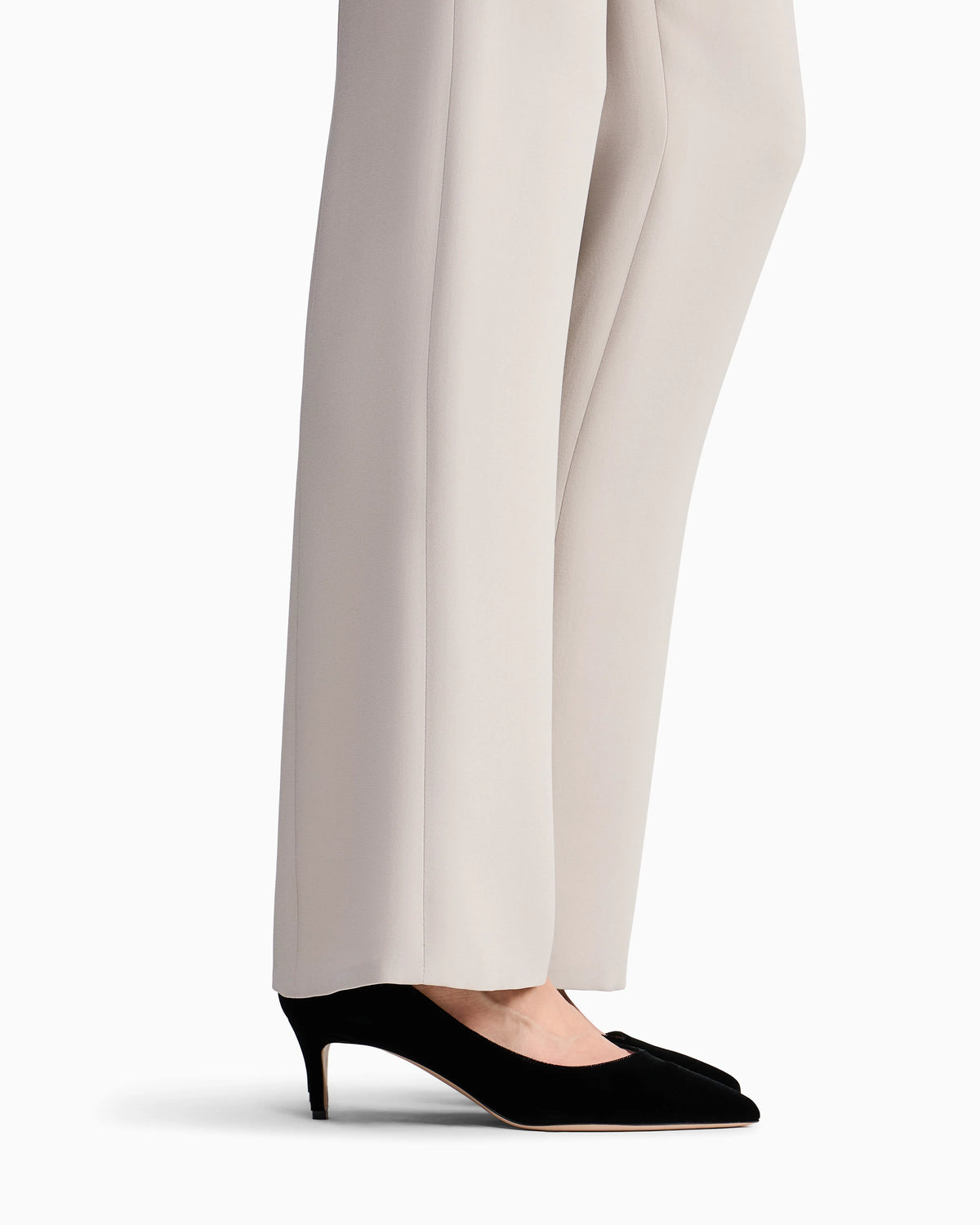 Wide leg pure silk trousers with pleats