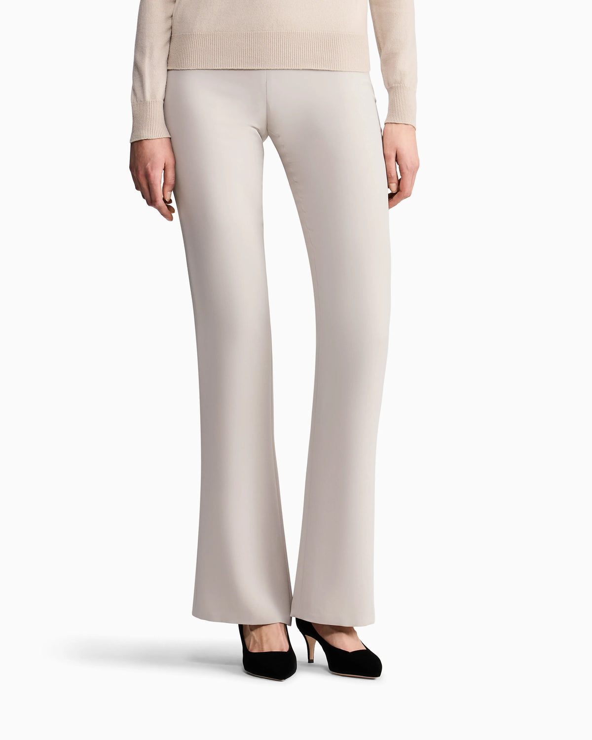 Wide leg pure silk trousers with pleats