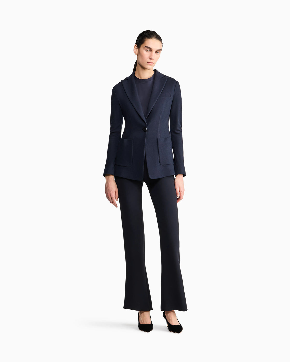 Wide leg pure silk trousers with pleats