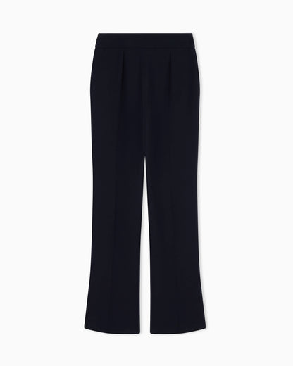 Wide leg pure silk trousers with pleats