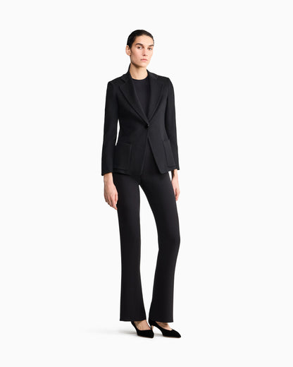 Wide leg pure silk trousers with pleats