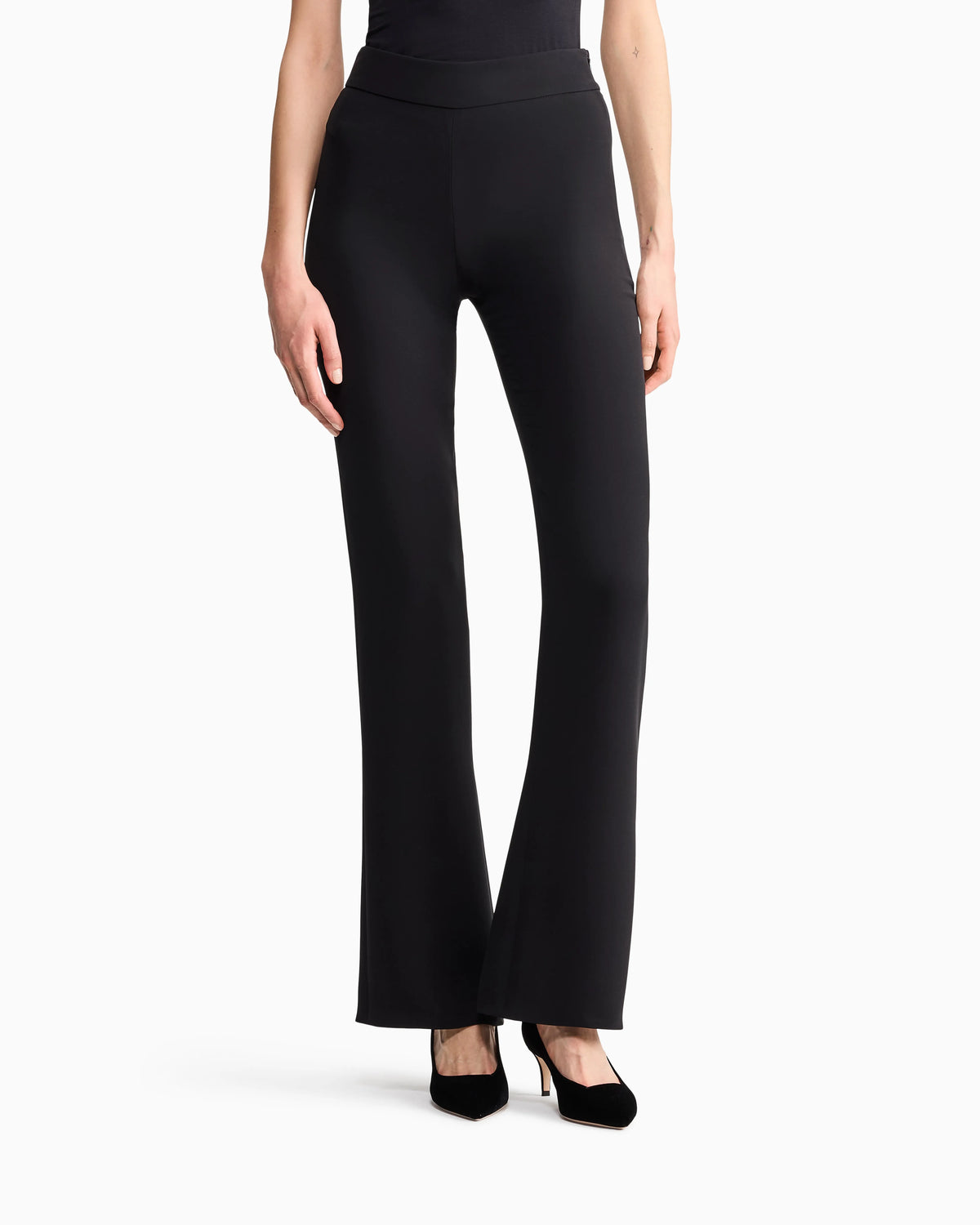 Wide leg pure silk trousers with pleats