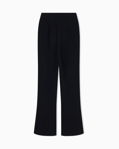 Wide leg pure silk trousers with pleats
