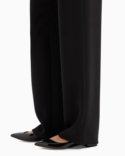 Straight-cut, silk-cady trousers