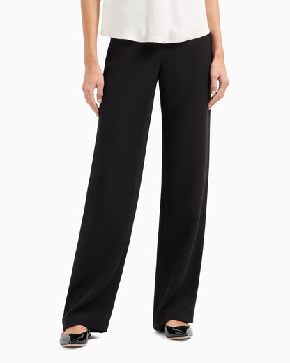 Straight-cut, silk-cady trousers