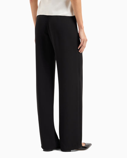 Straight-cut, silk-cady trousers