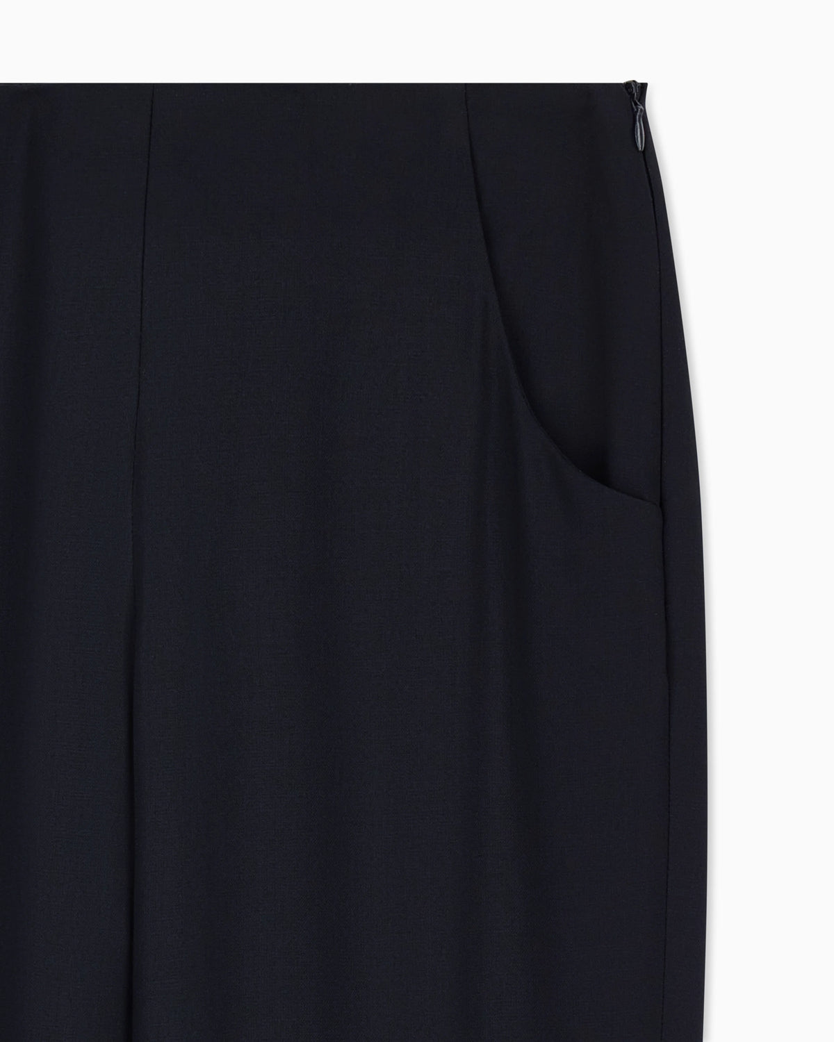 Wool crepe pants with a high waist and side zip