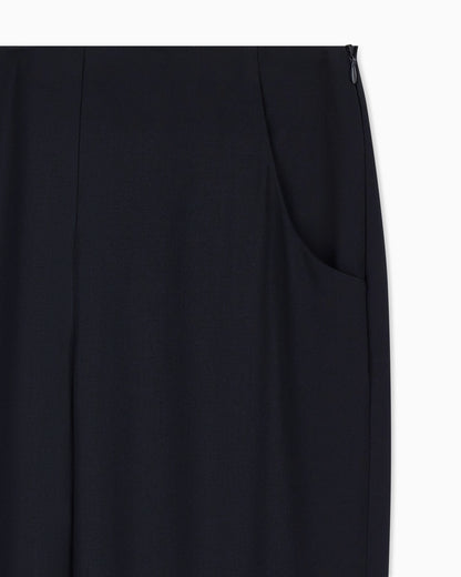 Wool crepe pants with a high waist and side zip