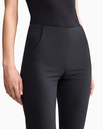 Wool crepe pants with a high waist and side zip