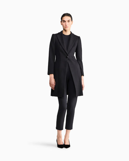 Wool crepe pants with a high waist and side zip