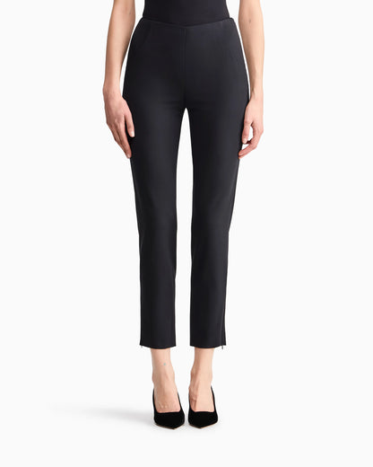 Wool crepe pants with a high waist and side zip