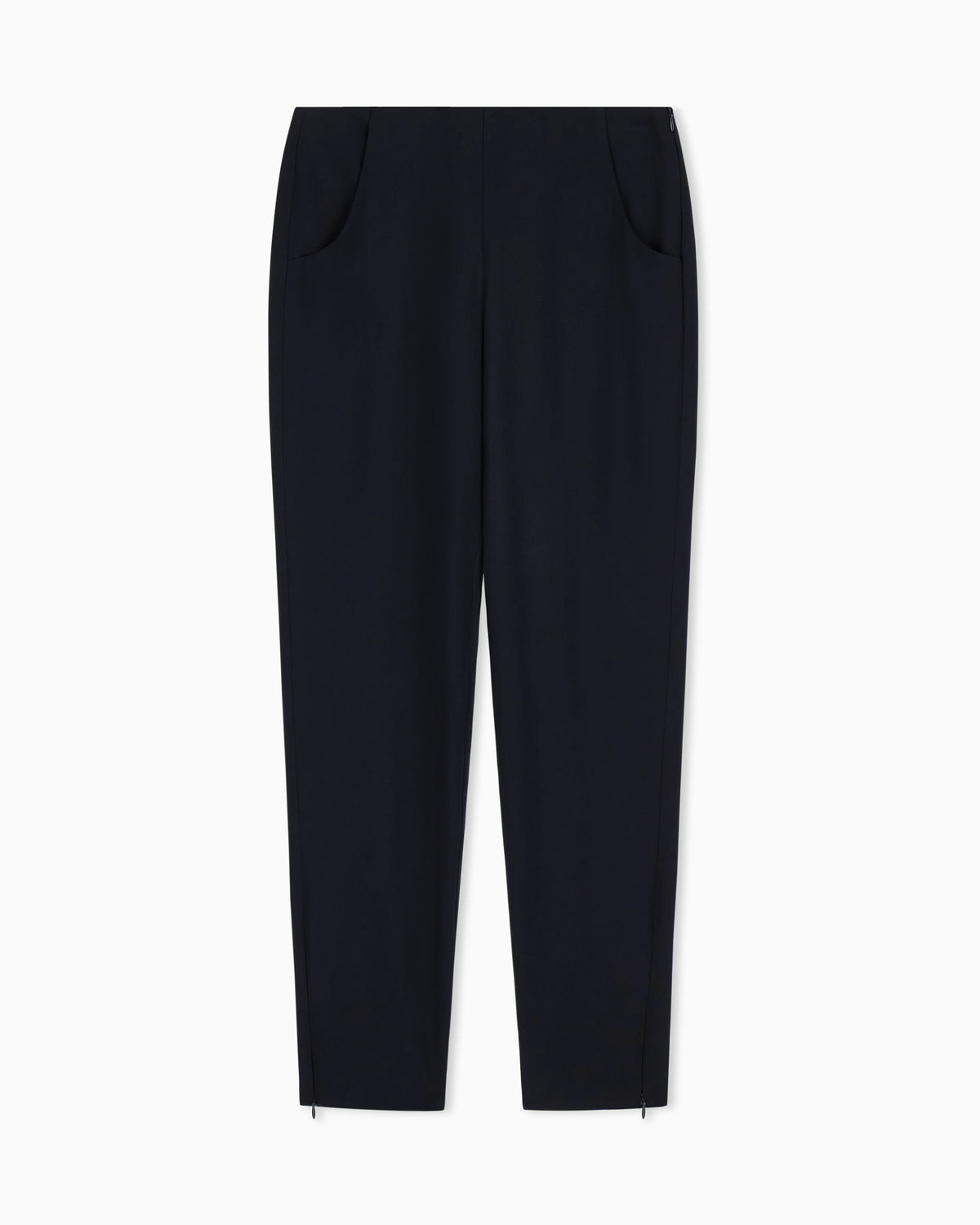 Wool crepe pants with a high waist and side zip