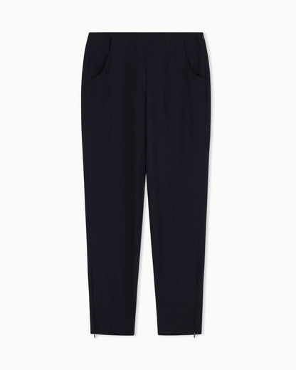 Wool crepe pants with a high waist and side zip