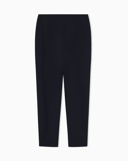 Wool crepe pants with a high waist and side zip